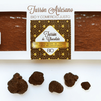 turrón de chocolate bio con trufa negra de teruel