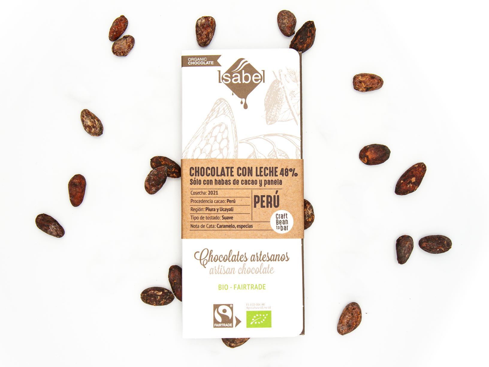 Tableta Chocolate BIO Bean To Bar LECHE - Fairtrade