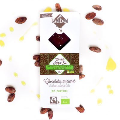 Tableta Chocolate Negro, AOVE y Flor de Sal BIO y ECO