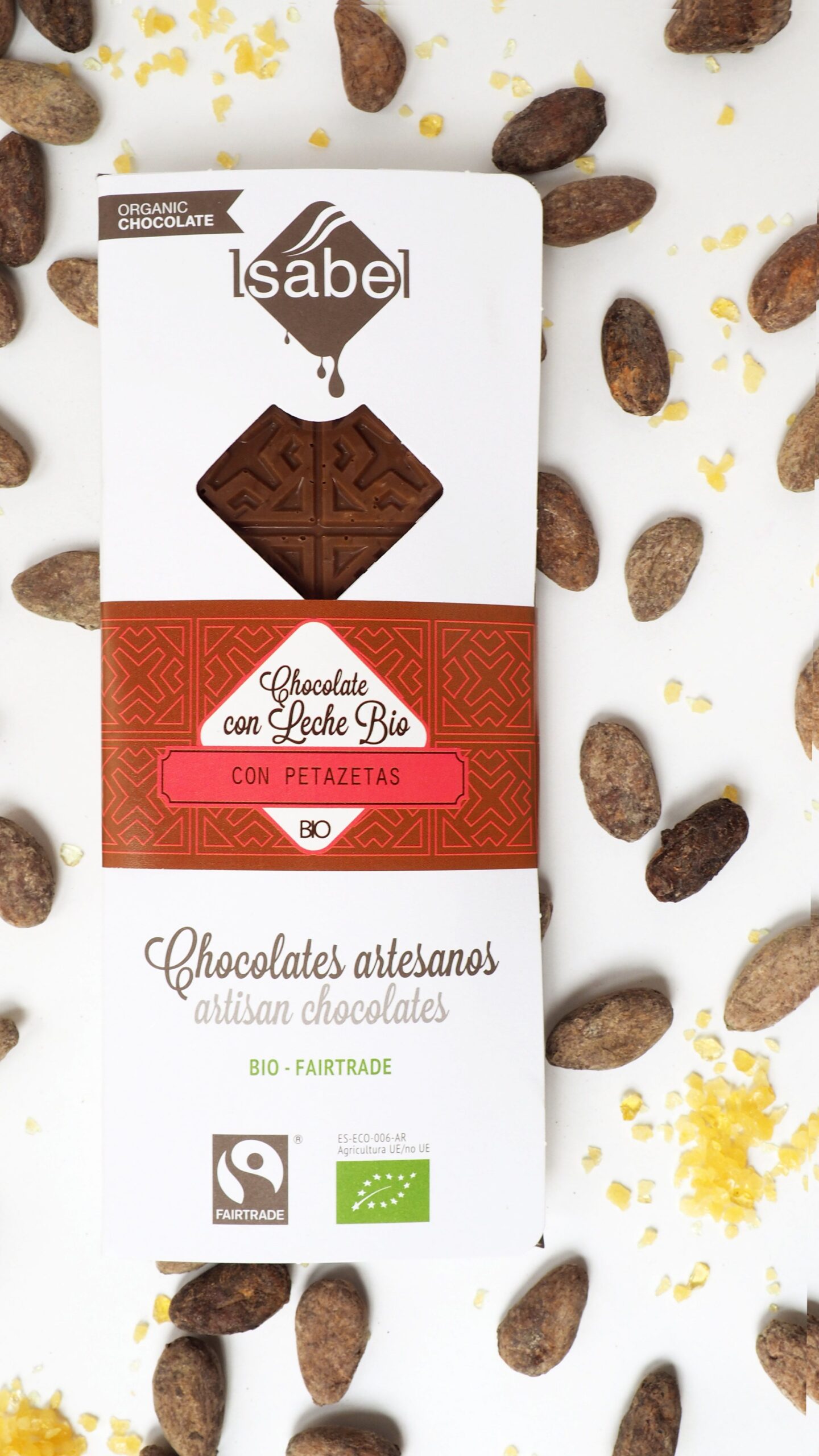 Tableta Chocolate con Leche con Petazetas de Limón - BIO y ECO 4