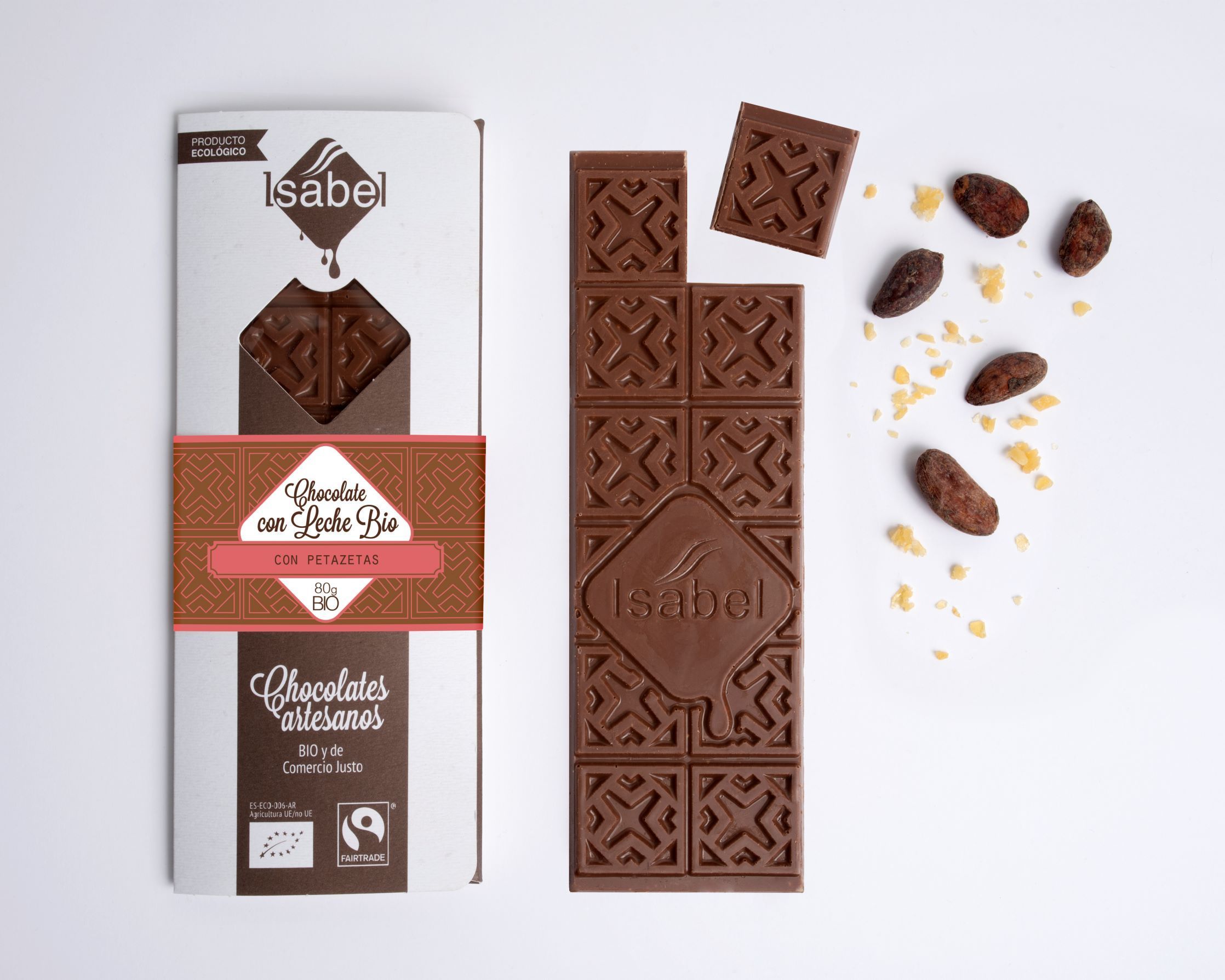 Tableta Chocolate con Leche con Petazetas de Limón - BIO y ECO 5