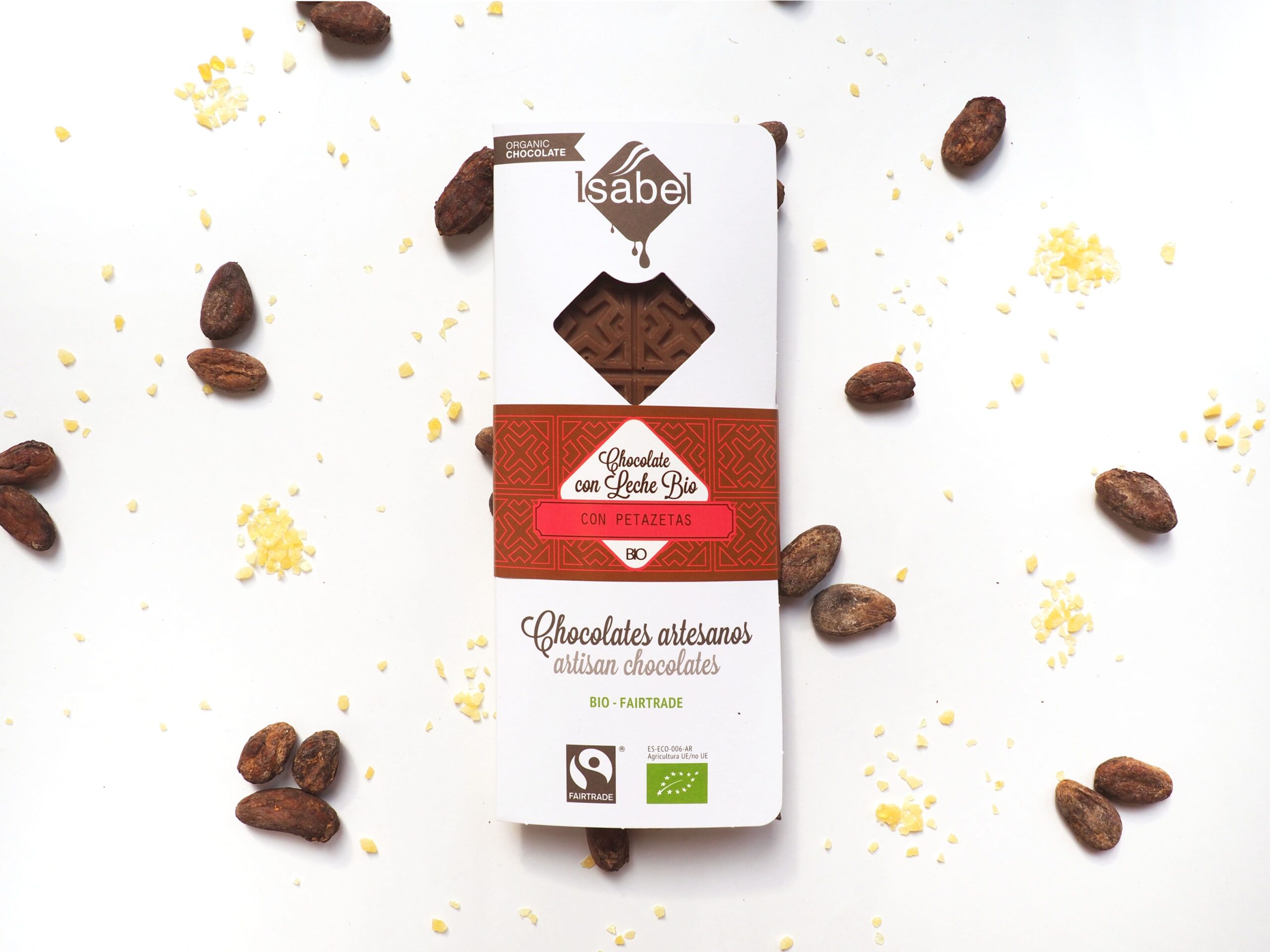Tableta Chocolate con Leche y Petazetas de Limón BIO y FAIRTRADE