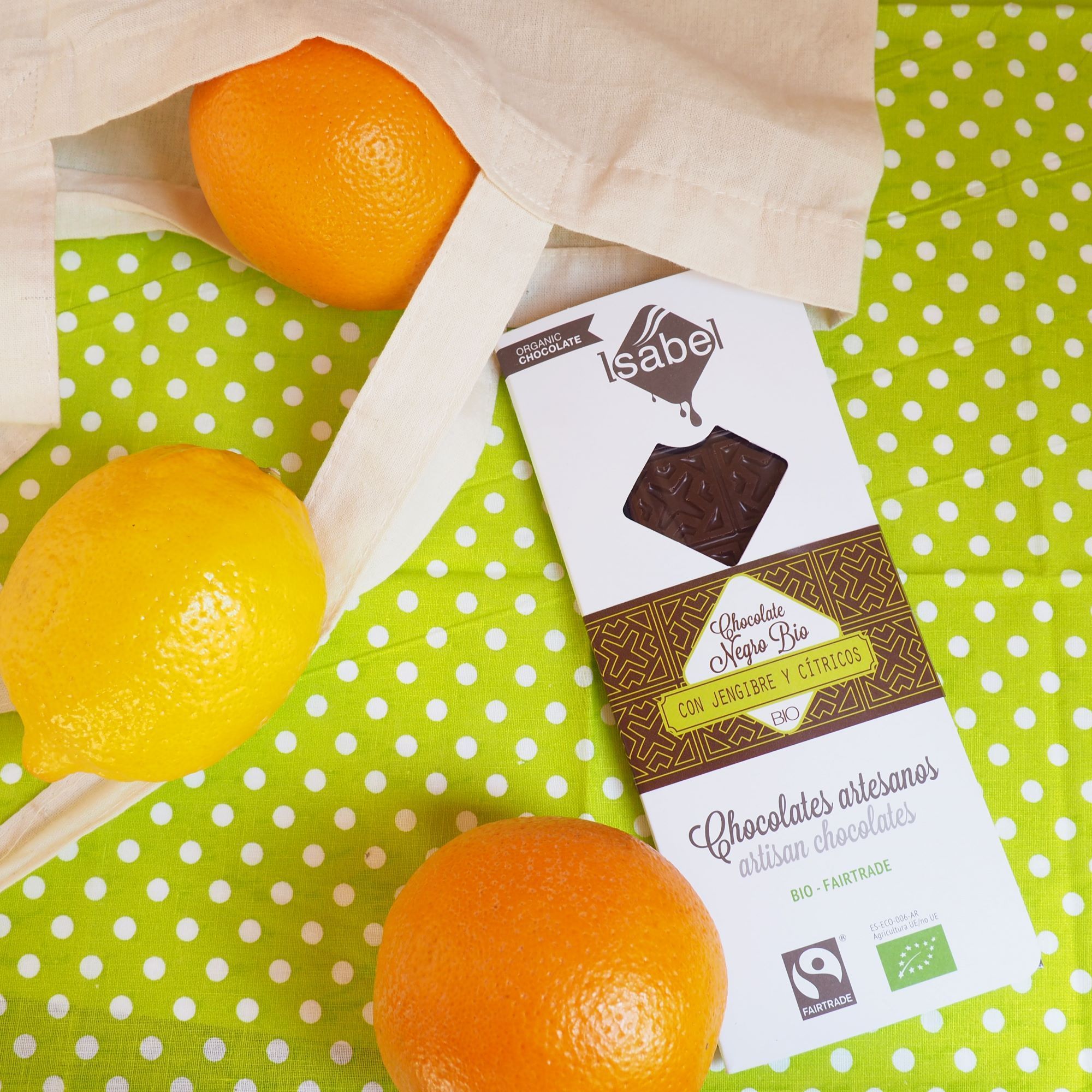 Tableta de Chocolate Negro con Jengibre y Cítrico - ECO y BIO 2